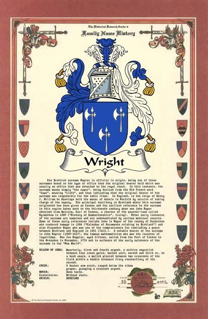 Wright Surname History & Family Crest