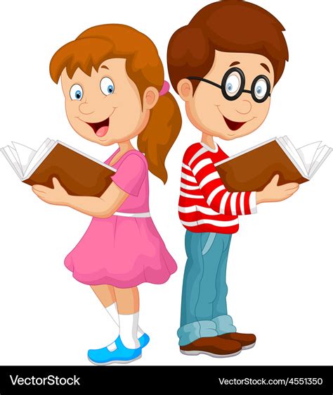 Cartoon Kids Reading Book Clipart Best - vrogue.co