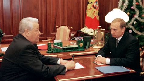 Russia President Boris Yeltsin speaks with then-Prime Minister Vladimir ...