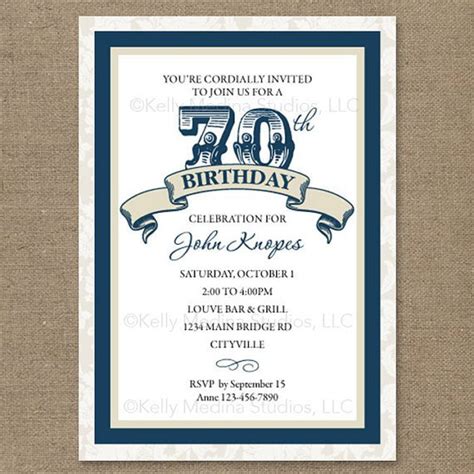 70th Birthday Invitations Free Printable