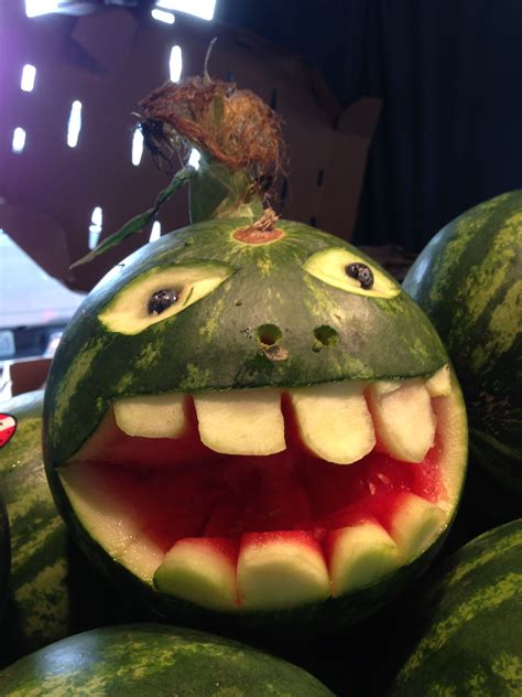 Funny watermelon face at Schweiger's Produce. | Dinosaur themed ...