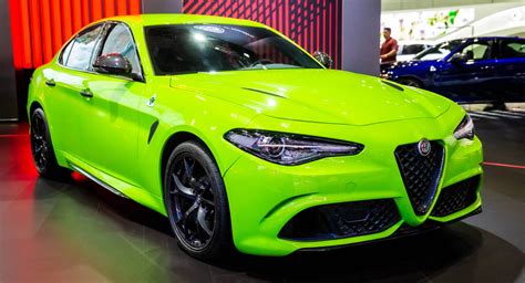 Neon-Green Giulia Quadrifoglio Steals The Lime Light At Alfa’s LA Stand | Carscoops