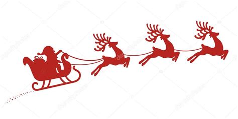 Santa sleigh reindeer red silhouette Stock Vector by ©Graphicgum 84750640