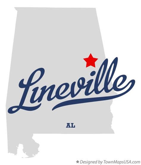 Map of Lineville, AL, Alabama