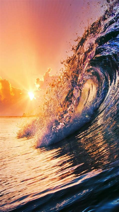 Golden Surfing Wave Sunset iPhone 6 Wallpaper iPhone Wallpapers