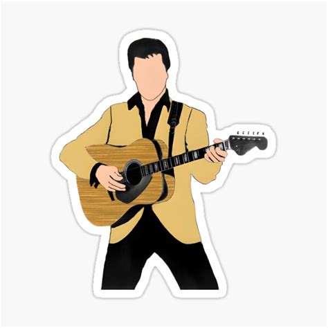 "Elvis Presley Play Guitar Modern Minimalist Pop Art Portrait" Sticker ...