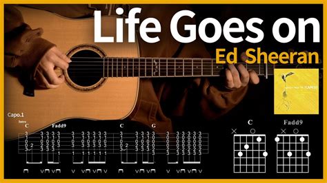 143. Life goes on - 에드시런(Ed Sheeran) 【★★☆☆☆】 기타 | Guitar tutorial |ギター 弾いてみた 【TAB譜】 - YouTube