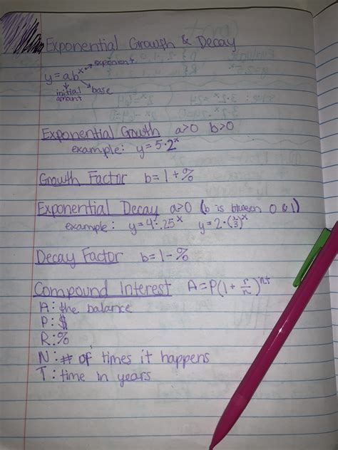 Exponential Growth and Decay||Algebra 1 | Growth and decay, Exponential growth, Study tips college