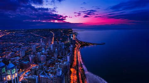 Chicago City View at Sunset Wallpaper, HD City 4K Wallpapers, Images ...