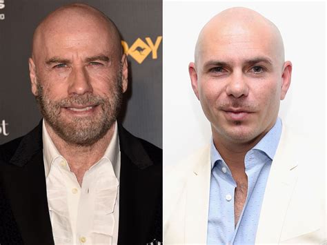 John Travolta Reveals Pitbull Inspired His New Bald Look