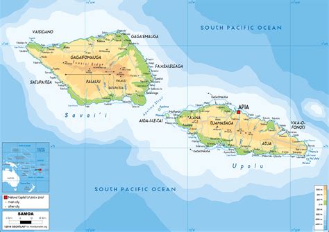 Bản đồ đất nước Samoa (Samoa Map) Khổ lớn, Phóng to (2024)