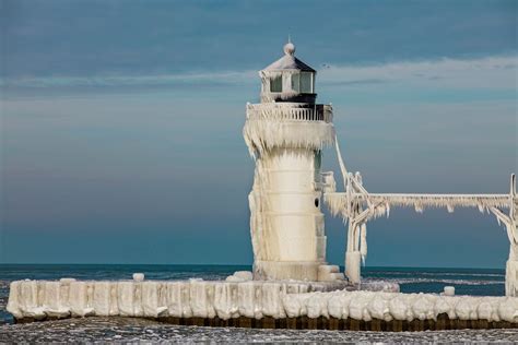 Incredible frozen lighthouses on Lake Michigan – in pictures | US news ...