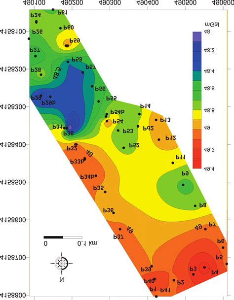 Bouguer anomaly map (density 2.30 g/cm 3 ). The free air correction was... | Download Scientific ...