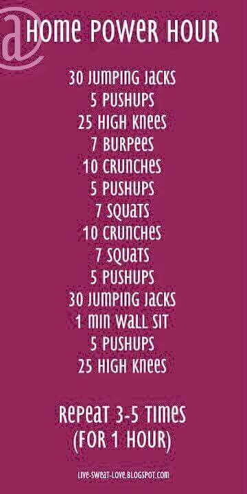 Home Power Hour Workout HIIT | Hour workout routine, Hour workout, Full ...