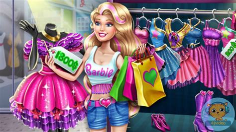 Barbie Realife Shopping - game video for kids and girls - 4jvideo - YouTube