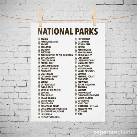 √ National Parks Quarters List