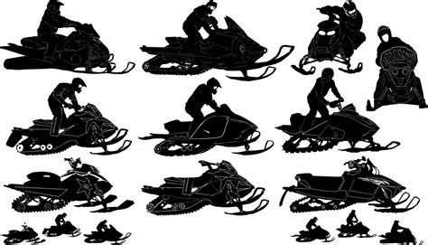 Snowmobile silhouettes #action #activity #drive #engine #extreme #motorized #outdoors # ...