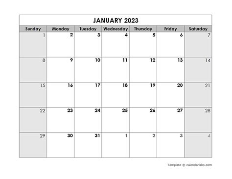 2023 Blank Monthly Calendar - Free Printable Templates