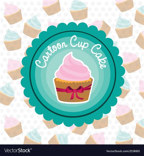 Basic cupcake label on bottom of cupcake pattern Vector Image