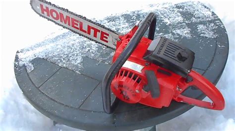 Homelite XL-12 Red Chainsaw w/Wrap around Handle Test Run - YouTube