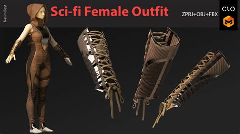 ArtStation - SCI-FI FEMALE OUTFIT (CYBERPUNK) No.01. Marvelous Designer ...