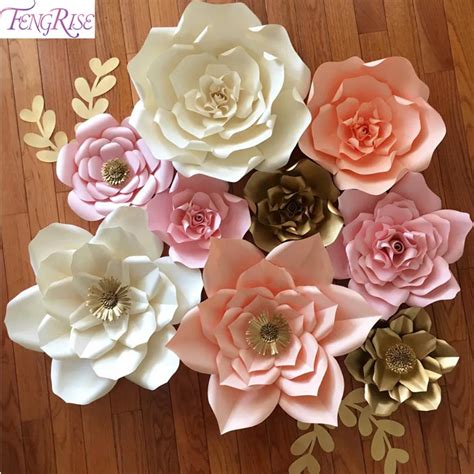 FENGRISE 2pcs 20cm DIY Paper Flowers Kids Birthday Party Backdrop Decor Flower Wedding Party Hen ...