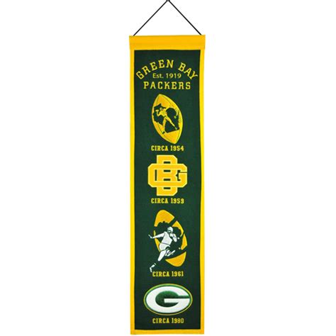 Green Bay Packers Logo Evolution Heritage Banner – Palm Beach ...