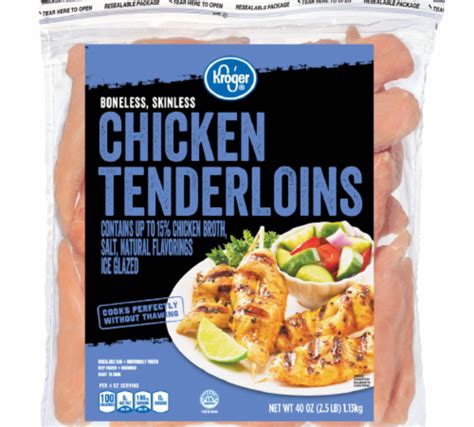 Kroger® Frozen Boneless Skinless Chicken Tenderloins, 40 oz - Kroger