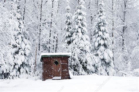 Heavy winter snow and outhouse - Stock Image - F031/7793 - Science ...