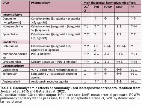 Which Vasopressors and Inotropes to Use in the Intensive Care Unit