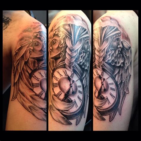 NATIVE INK TATTOO on Twitter: "Janus the roman God , wings , clock # ...