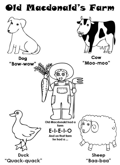 Old Macdonald Had A Farm Printable Coloring Pages - engienBeck