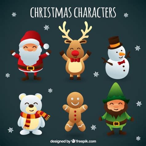 Premium Vector | Cute christmas characters