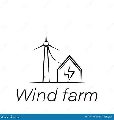 Wind Farm Hand Draw Icon. Element of Farming Illustration Icons Stock Vector - Illustration of ...