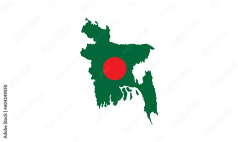 Flag Map of Bangladesh Vector Maps Stock Vector | Adobe Stock