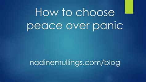 How to choose peace over panic - Nadine MullingsNadine Mullings