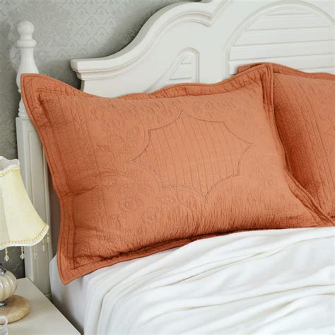 Brandream Quilted Pillow Shams Standard Size Set of 2 100% Cotton ...