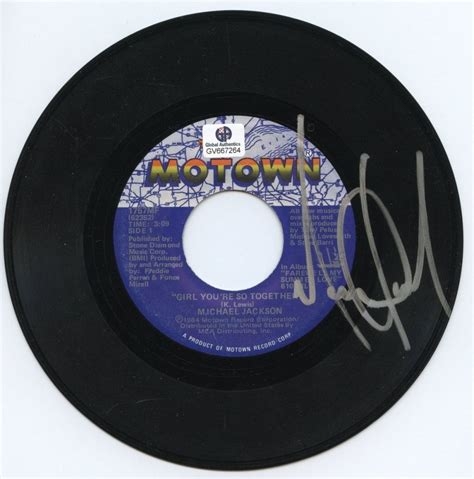 Michael Jackson Signed Motown .45 LP Record "Girl You´re So Together" (GA COA)