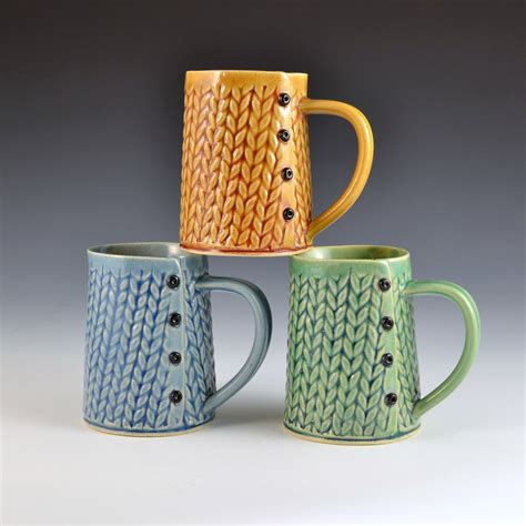 Knitted mug Handmade ceramic mug MADE to ORDER by Creativewithclay on ...