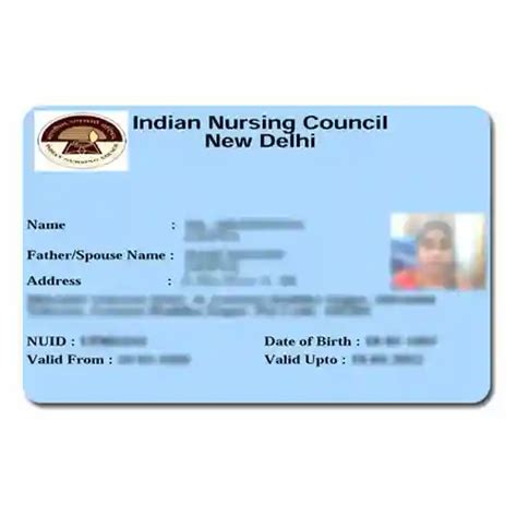 Indian Nursing Council PVC ID Card - PVC CARD PRINTING