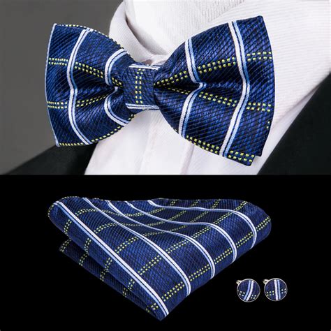 Aliexpress.com : Buy New Fashion Men's Bowtie 2018 Blue Plaid Bow Ties for Men 100% Silk Luxury ...