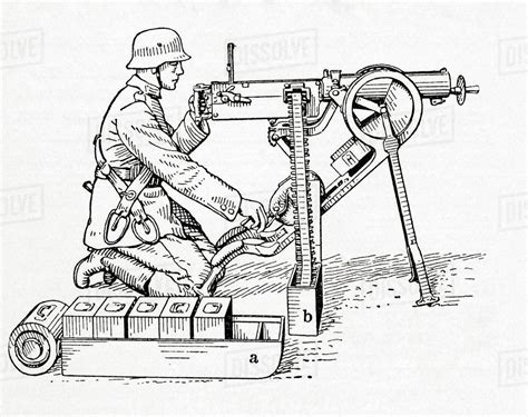 Machine Gun Drawing Ww1