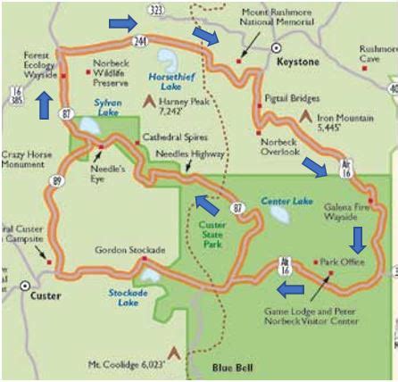 Iron Mountain Road South Dakota Map - Carola Ammamaria