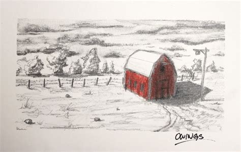 Owings Art Studio: Sketchbook Drawings - Red Barn