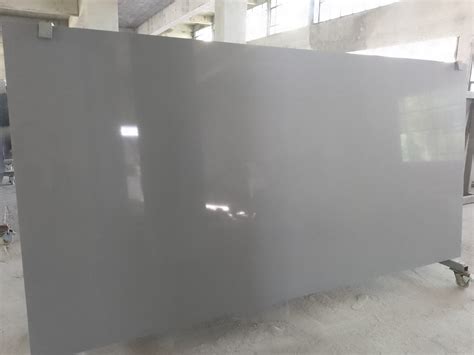 1600X3200mm Pure Grey Artificial Marble Stone Quartz Slab - China ...