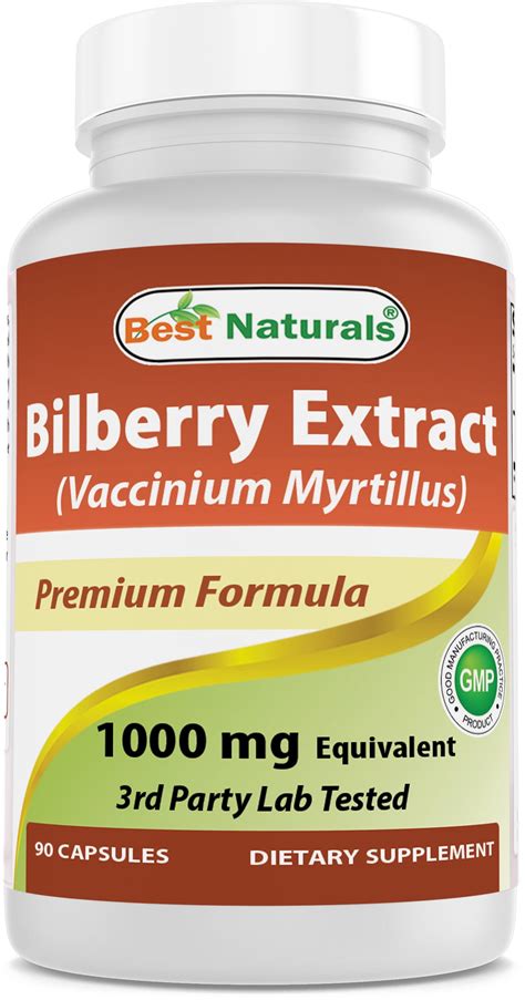 Best Naturals Bilberry Extract 1000 mg 90 Capsules - Walmart.com