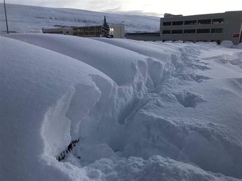 Pictures and videos: Extreme snow storm in Akureyri, Iceland buries cars and streets under more ...