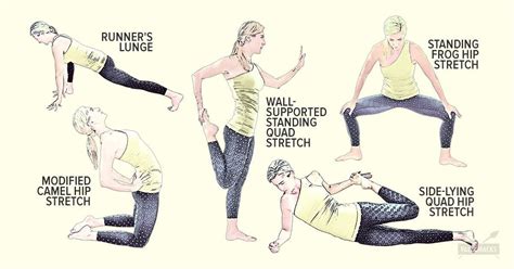 5 Stretches to Reverse the Damage of Sitting | Hip flexor stretch ...