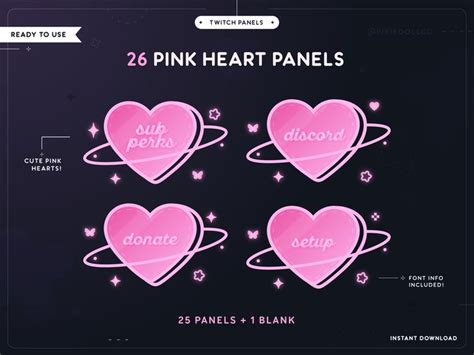 26 Aesthetic Pink Planet Heart Panels With Starry and Butterfly Accents ...