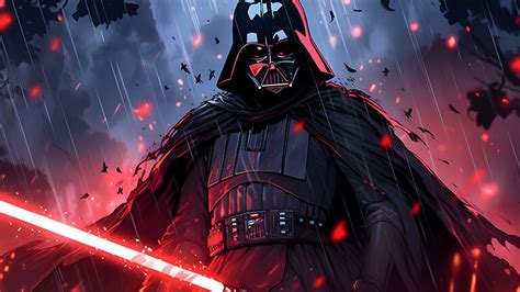 Star Wars Darth Vader in the Rain Desktop Wallpaper in 4K, HD